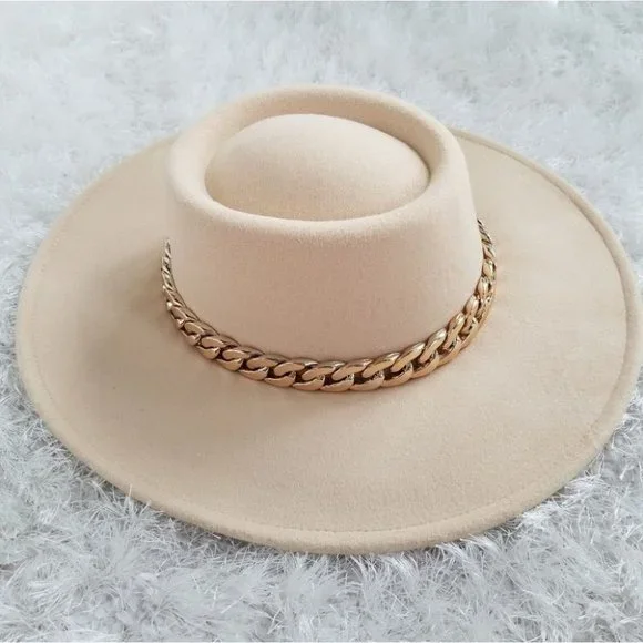 CLASSIC chain detailed Hat -ivory - Picture 4 of 10